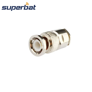 Superbat 50 ohm BNC Svorka muž zapojte Koaxiálny konektor pre LMR/KSR300 50-5 kábel rovné