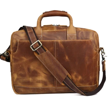 TIDING Kvalitné kabelky pre mužov vintage brown prenosný kufrík p10193