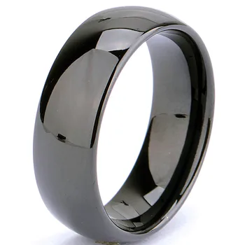 TIGRADE 8mm pánske Black Dome Karbid Volfrámu Krúžok Leštené Snubné prstene Zásnubné Prstene Muž Šperky Pohodlie, ktoré Zapadajú Bague anel