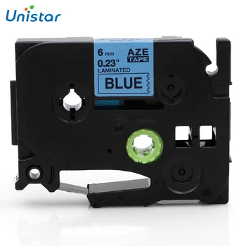 UNISTAR 2 KS Označenie Páskou Kompatibilný pre Brother P-touch Tlačiareň TZ511 TZe-511 Black na Modrej Štítky Brother TZ Pásky 6mm