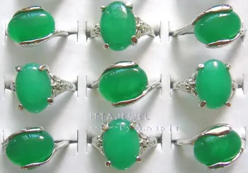 Veľkoobchod 24pcs Imitácia Malajský Jade Kameň Šperky, Prstene,Doprava Zdarma