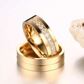 Vnox 1 Pár Snubné Prstene pre Ženy, Mužov Pár Sľub Kapely z Nehrdzavejúcej Ocele Výročie Zapojenie Šperky Aliancie Bijoux