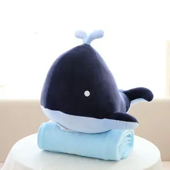 Vysoko kvalitné mäkké veľryba plnené plyšové hračky + teplá deka roztomilý veľryba oblečenie pre bábiku narodeniny detí deň detí, baby, deti darček