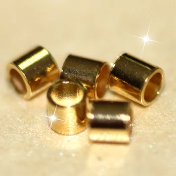 Vysoko kvalitné šperky zistenia krimpovacie perličiek zlato jednoduché šperky, takže časti pripojenie 0.25*0.2*0.2 CM