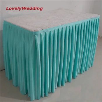 Vysoko kvalitný polyester ice hodváb tabuľka sukne pre svadobné dekorácie