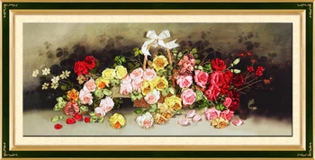 Vyšívanie,DIY Páse s nástrojmi Cross stitch Súpravy na Vyšívanie auta,Krásne Kvety ruže, kvety Cross-Stitch handwork dom dekor