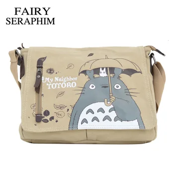 VÍLA SERAFIM Môj Sused Totoro Messenger Plátené tašky Tlač Taška cez Rameno Teenagerov Anime, Komiksu Totoro Messenger Taška