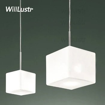 Willlustr Itre Cubi Prívesok Lampa Pozastavenie Svetlo Taliansko Ufficio Stile osvetlenie, biele matné sklo jedáleň reštaurácia hotela