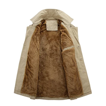 Windbreakers pre mužov Pribrala otepľovanie Zimné oblečenie móda bežné bundy pre mužov dlhá srsť Veľké veľkosti Vysokej Kvality Gent Život