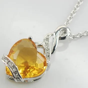Yellow Crystal Zirkón Módne 925 Sterling Silver Módne Šperky, Prívesok TE493