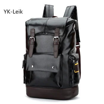 YK-Leik 2017 veľkú kapacitu, kožené batoh pre mužov počítač taška Školské tašky Cestovné notebook batohy mochila masculina
