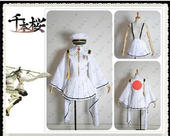 Zákazku 2018 Anime Vocaloid Miku Senbonzakura Cosplay Biely Kostým Vojenskú Uniformu Kompletný Set Pre Halloween Party Kostým