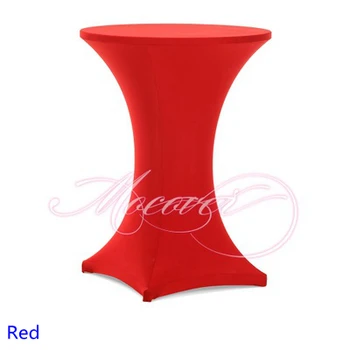 Červená farba, Spandex tabuľka kryt koktail obrus lycra vysokú latku tabuľka kryt svadobné party a hotel stôl dekorácie