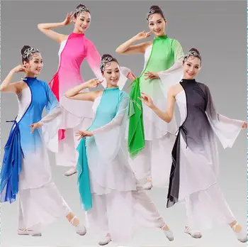 Čínsky Národný Ľudový Tanec Kostým Yangko Tanečné Kostýmy Fanynka Tanečné Šaty Žien Dáždnik Tanec Pás Bubon Oblečenie 16