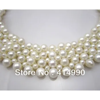 Široký perlový náhrdelník svadobné hostiny pokrýva pooperačné jazvy, atď. Nevesta náhrdelník tkané prírodné perlový náhrdelník