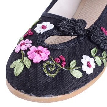 Ženy Bytov Topánky Móda Kvet Pletené Tkaniny Plátno Platformu Mokasíny Dámy Pošmyknúť Na Bežné Kvety Balet Topánky Žena