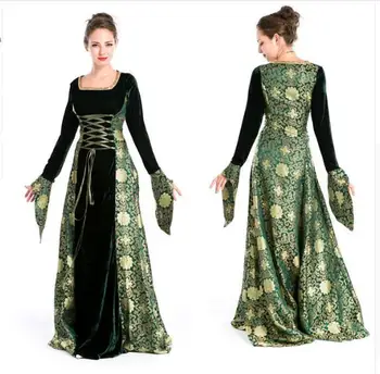 Ženy Renesancie Stredoveké Gotické Dlhé Šaty Pre Halloween guľové Šaty, Kostýmy Cigán kostol Notre Dame Cosplay Šaty